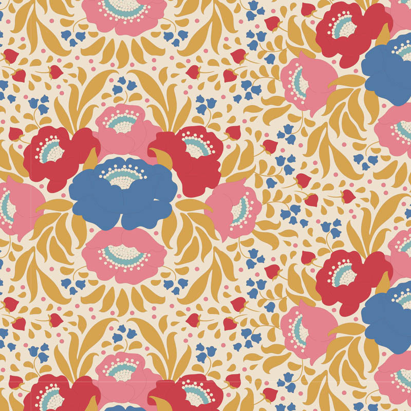 Tilda Fabrics "Bouquet" in Mustard- Serie Jubilee, 100%Baumwolle ab 10cm