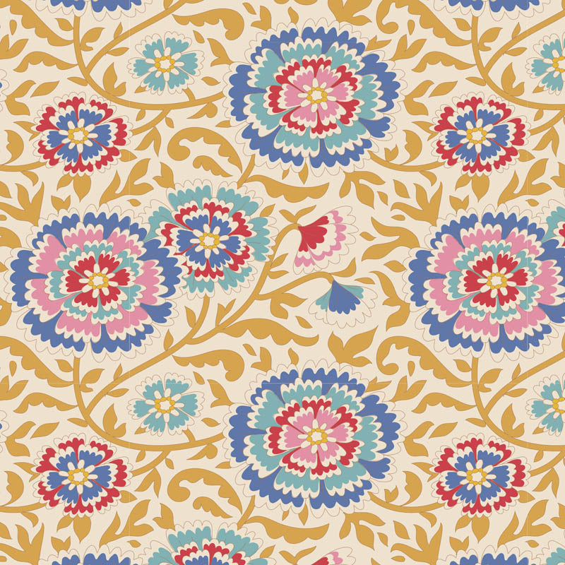 Tilda Fabrics "Elodie" in Mustard - Serie Jubilee, 100%Baumwolle ab 10cm