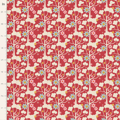 Tilda Fabrics "Wildgarden" Red aus der Serie Jubilee, 100%Baumwolle ab 10cm