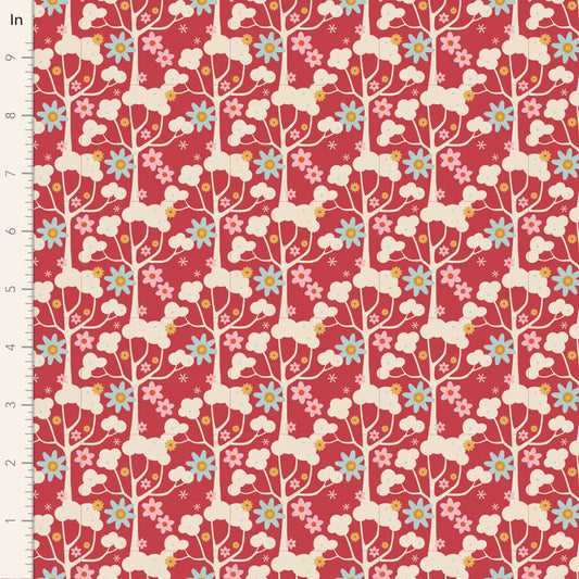 Tilda Fabrics "Wildgarden" Red aus der Serie Jubilee, 100%Baumwolle ab 10cm