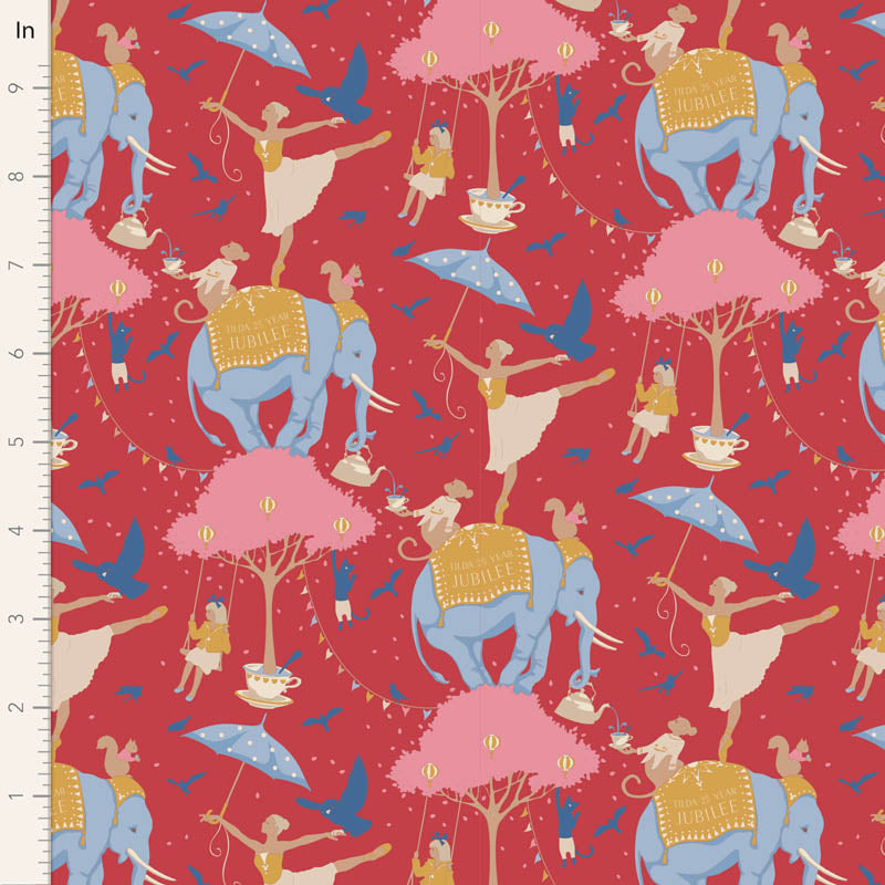 Tilda Stoffpaket "Jubilee" in Red  5 verschiedene Designs 100%Baumwolle