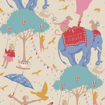 Tilda Fabrics "Circus" in Cream - Serie Jubilee, 100%Baumwolle ab 10cm