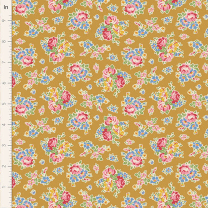 Tilda Stoffpaket "Jubilee" in Mustard 5 verschiedene Designs 100%Baumwolle