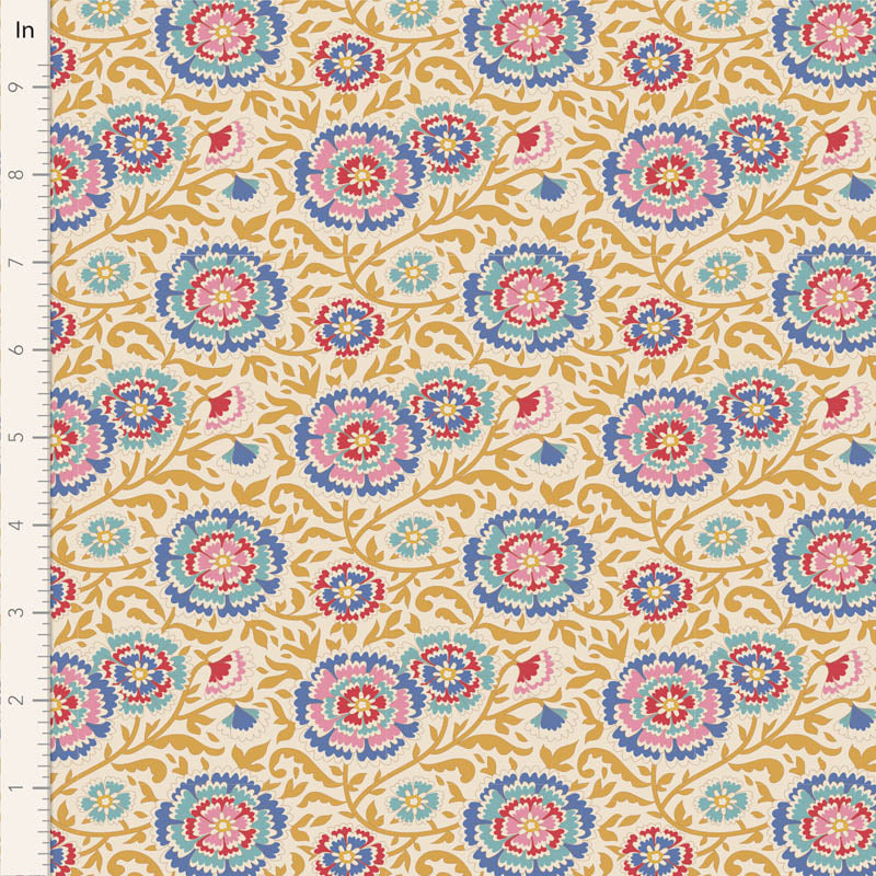 Tilda Fabrics "Elodie" in Mustard - Serie Jubilee, 100%Baumwolle ab 10cm