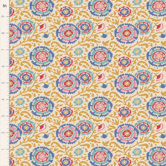 Tilda Fabrics "Elodie" in Mustard - Serie Jubilee, 100%Baumwolle ab 10cm
