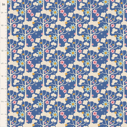 Tilda Fabrics "Wildgarden" Blue aus der Serie Jubilee, 100%Baumwolle ab 10cm