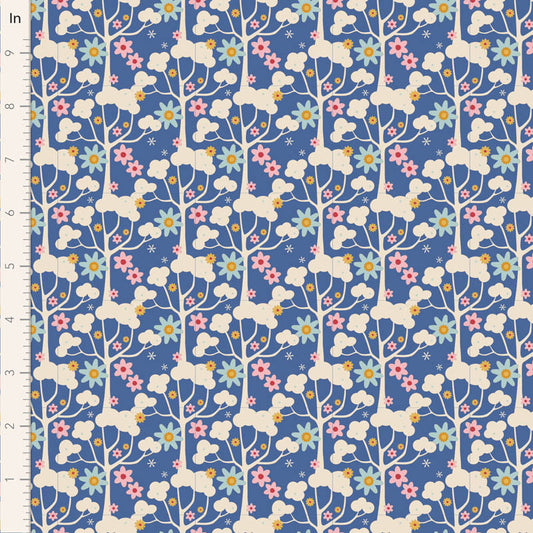 Tilda Fabrics "Wildgarden" Blue aus der Serie Jubilee, 100%Baumwolle ab 10cm