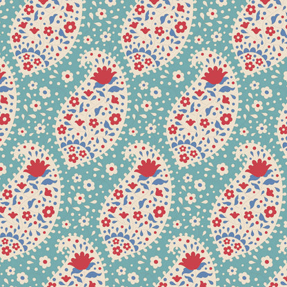 Tilda Fabrics "Teardrop in Teal" Serie Jubilee, 100% Cotton ab 10cm