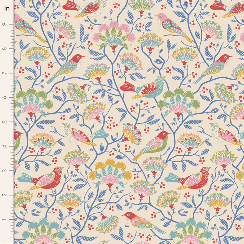 Tilda Stoffpaket "Jubilee" in Teal - 5 verschiedene Designs - 100%Baumwolle