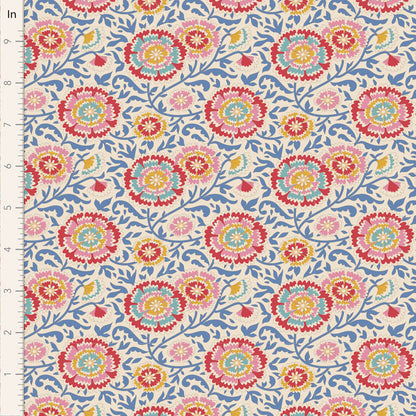 Tilda Stoffpaket "Jubilee" in Teal - 5 verschiedene Designs - 100%Baumwolle