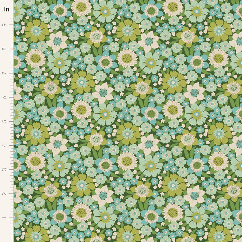 Tilda Stoffpaket "Wallflower" in Green - 5 verschiedene Designs - 100%Baumwolle