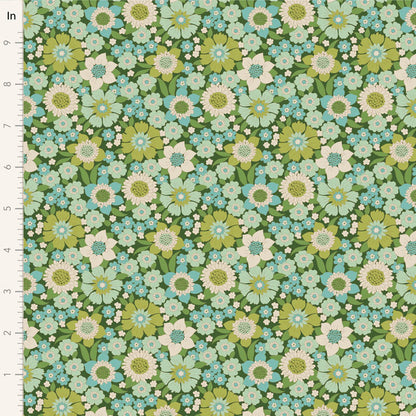 Tilda Stoffpaket "Wallflower" in Green - 5 verschiedene Designs - 100%Baumwolle