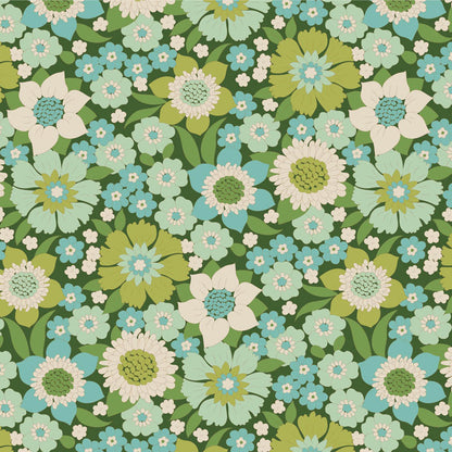 Tilda Stoffpaket "Wallflower" in Green - 5 verschiedene Designs - 100%Baumwolle