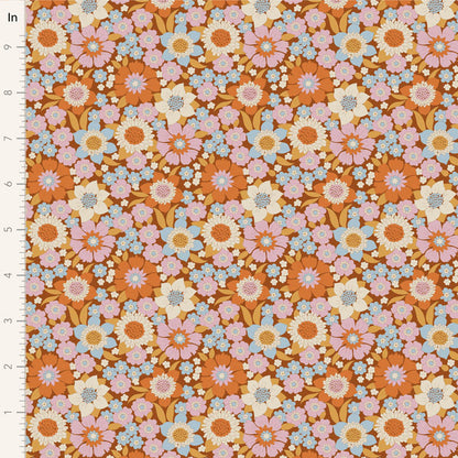 Tilda Stoffpaket "Wallflower" in Caramel - 5 verschiedene Designs - 100%Baumwolle