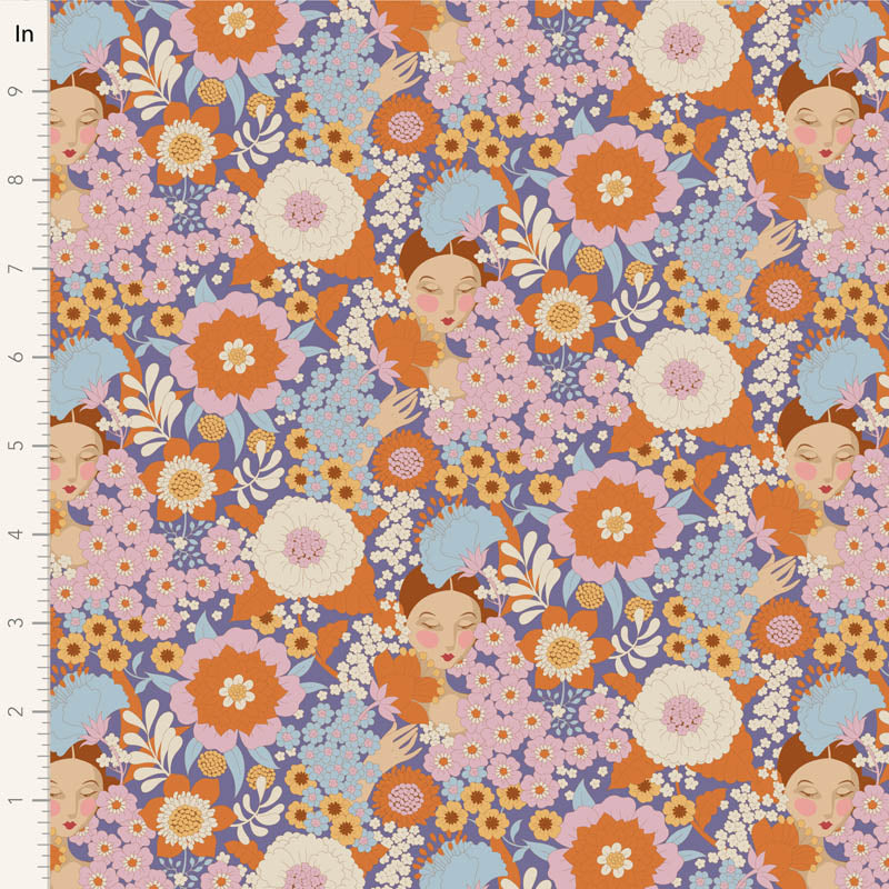 Tilda Stoffpaket "Wallflower" in Caramel - 5 verschiedene Designs - 100%Baumwolle