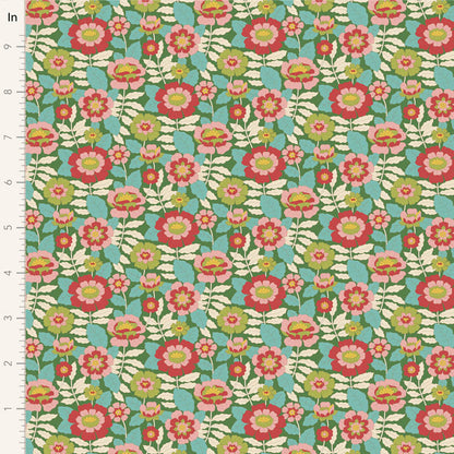 Tilda Stoffpaket "Wallflower" in Green - 5 verschiedene Designs - 100%Baumwolle