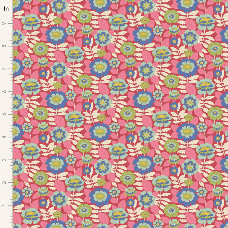 Tilda Stoffpaket "Wallflower" in RED - 5 verschiedene Designs - 100%Baumwolle