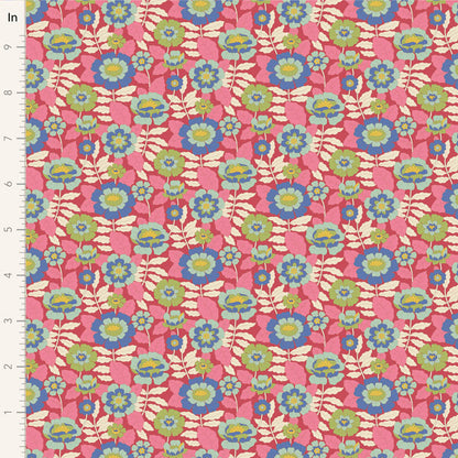 Tilda Stoffpaket "Wallflower" in RED - 5 verschiedene Designs - 100%Baumwolle
