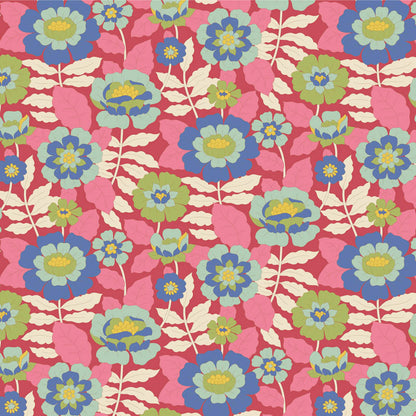 Tilda Stoffpaket "Wallflower" in RED - 5 verschiedene Designs - 100%Baumwolle