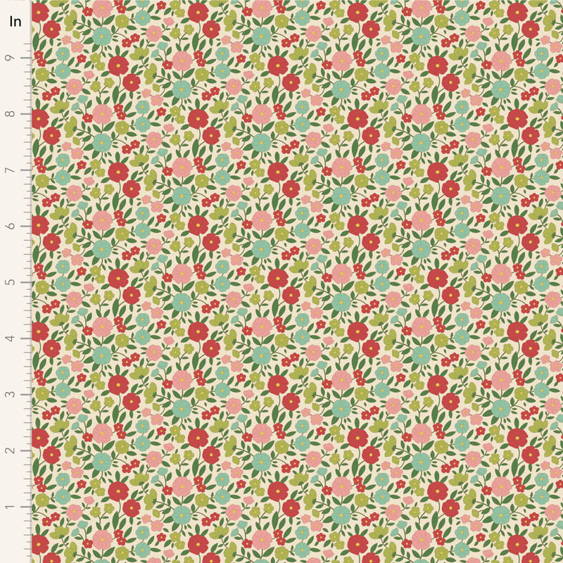 Tilda Stoffpaket "Wallflower" in Green - 5 verschiedene Designs - 100%Baumwolle