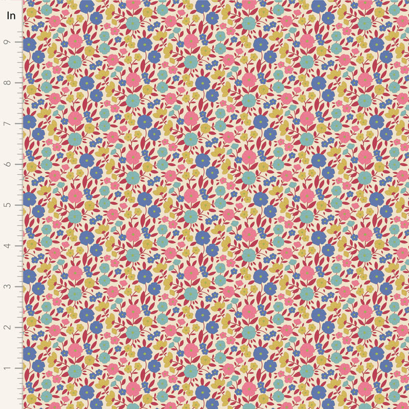 Tilda Stoffpaket "Wallflower" in RED - 5 verschiedene Designs - 100%Baumwolle