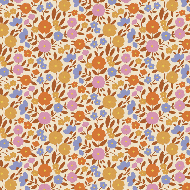 Tilda Stoffpaket "Wallflower" in Caramel - 5 verschiedene Designs - 100%Baumwolle