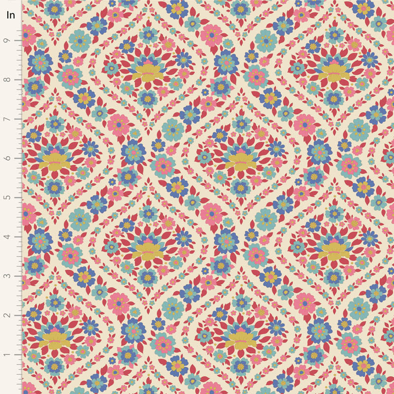 Tilda Stoffpaket "Wallflower" in RED - 5 verschiedene Designs - 100%Baumwolle