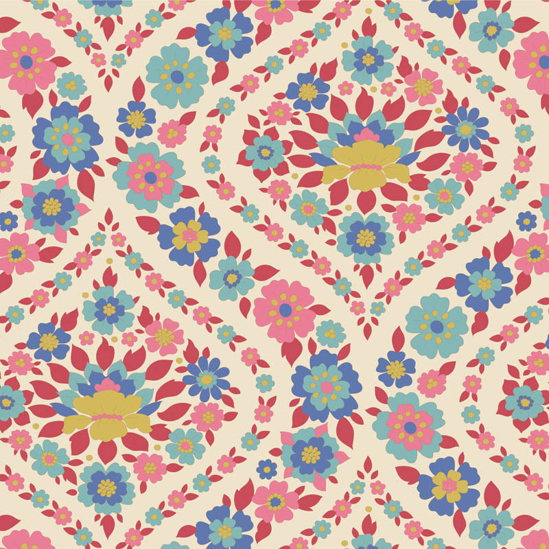 Tilda Stoffpaket "Wallflower" in RED - 5 verschiedene Designs - 100%Baumwolle