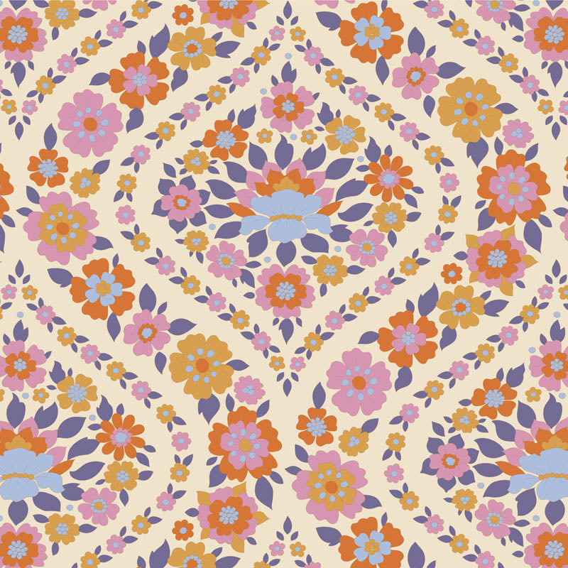 Tilda Stoffpaket "Wallflower" in Caramel - 5 verschiedene Designs - 100%Baumwolle