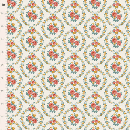 Tilda Stoffpaket "Village Life" Teal/Cream  5 verschiedene Designs  100%Baumwolle