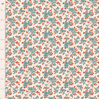 Tilda Stoffpaket "Village Life" Teal/Cream  5 verschiedene Designs  100%Baumwolle