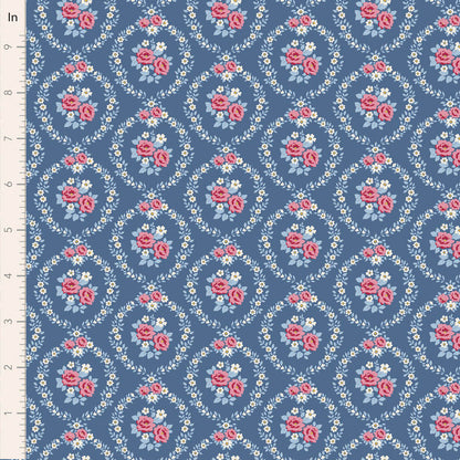 Tilda Stoffpaket "Village Life" in Blue  5 verschiedene Designs  100%Baumwolle