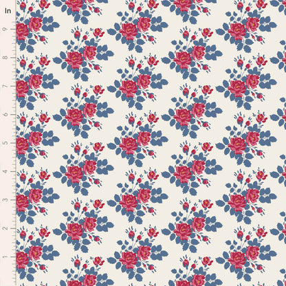 Tilda Stoffpaket "Village Life" in Blue  5 verschiedene Designs  100%Baumwolle