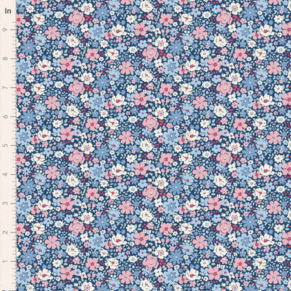 Tilda Stoffpaket "Village Life" in Blue  5 verschiedene Designs  100%Baumwolle