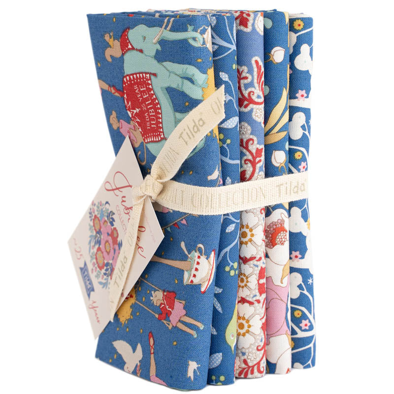 Tilda Stoffpaket "Jubilee" Blue  5 verschiedene Designs  2 Paketgrößen  100%Baumwolle