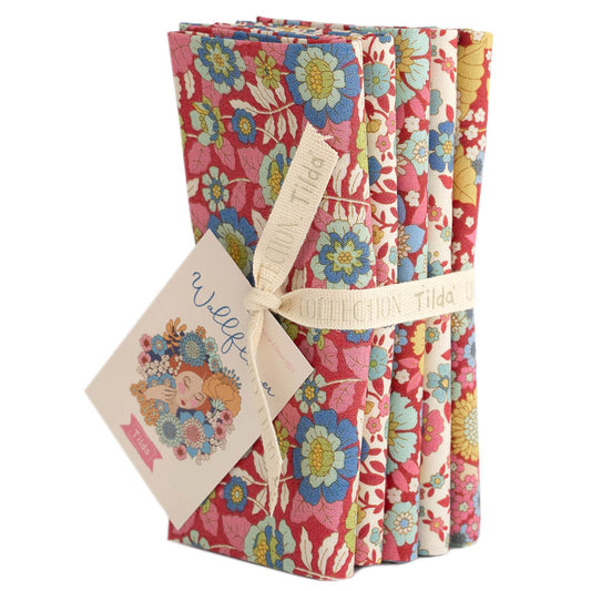 Tilda Stoffpaket "Wallflower" in RED - 5 verschiedene Designs - 100%Baumwolle