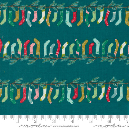 "Cozy Wonderland"  in Teal von Stephanie Slewinski  - Weihnachtsstoffe - 6 verschiedene Designs - 100%Baumwolle