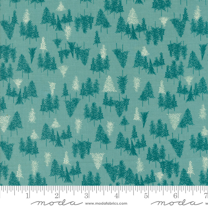 "Cozy Wonderland"  in Teal von Stephanie Slewinski  - Weihnachtsstoffe - 6 verschiedene Designs - 100%Baumwolle