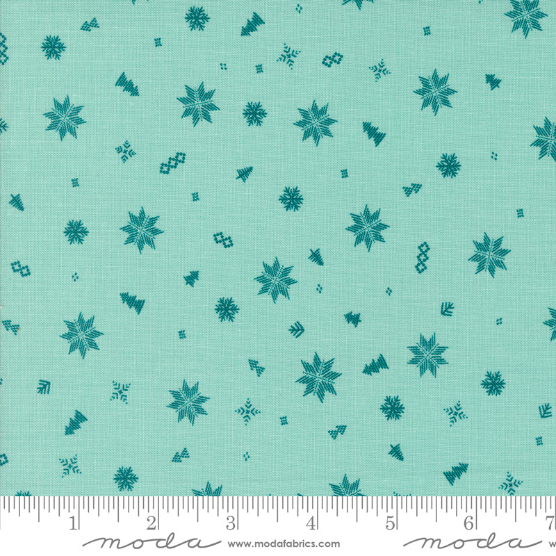 "Cozy Wonderland"  in Teal von Stephanie Slewinski  - Weihnachtsstoffe - 6 verschiedene Designs - 100%Baumwolle